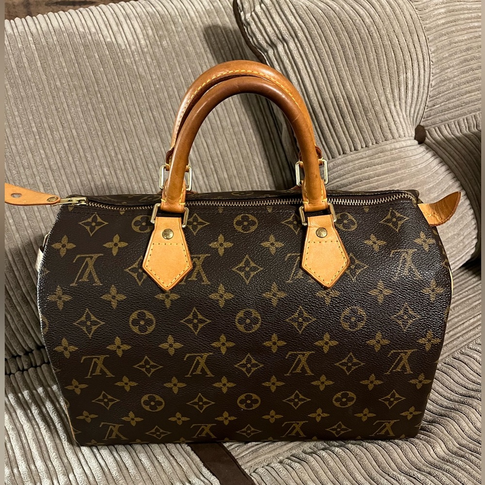 Louis Vuitton Monogram Canvas Satchel with Vachetta Trim